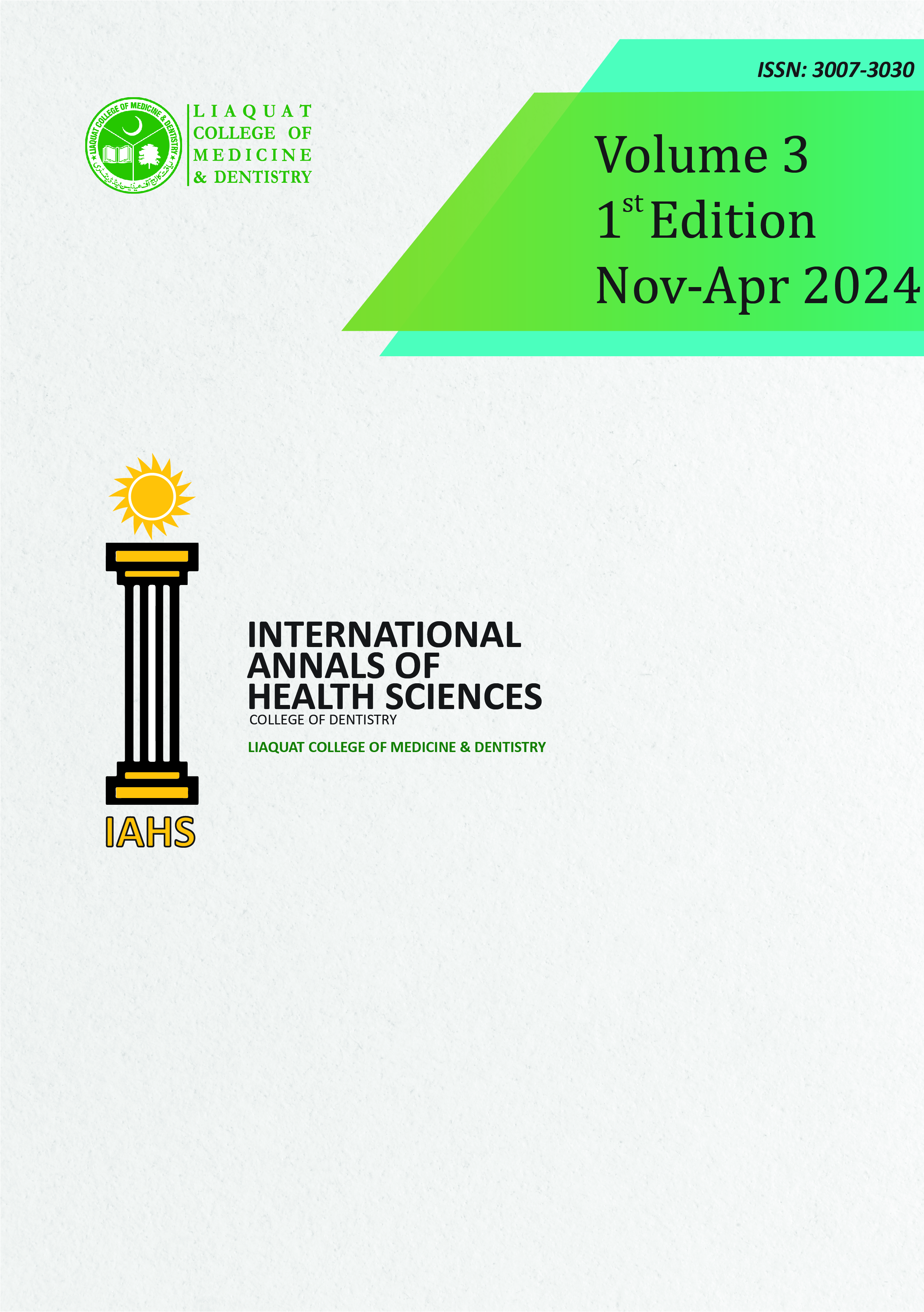					View Vol. 3 No. 1 (2026): International Annals of Health Sciences (IAHS) - Volume 3 , Issue 1
				